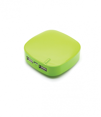 พาวเวอร์แบงค์ สีเขียว สกรีนโลโก้